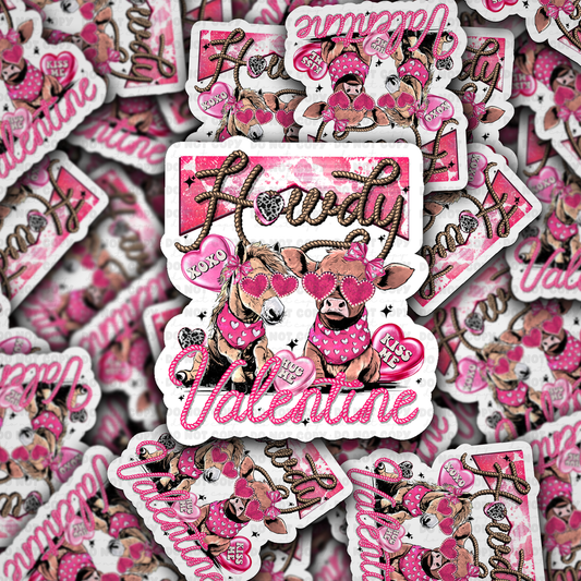 DS 2338 - Howdy Valentine Die Cut Sticker