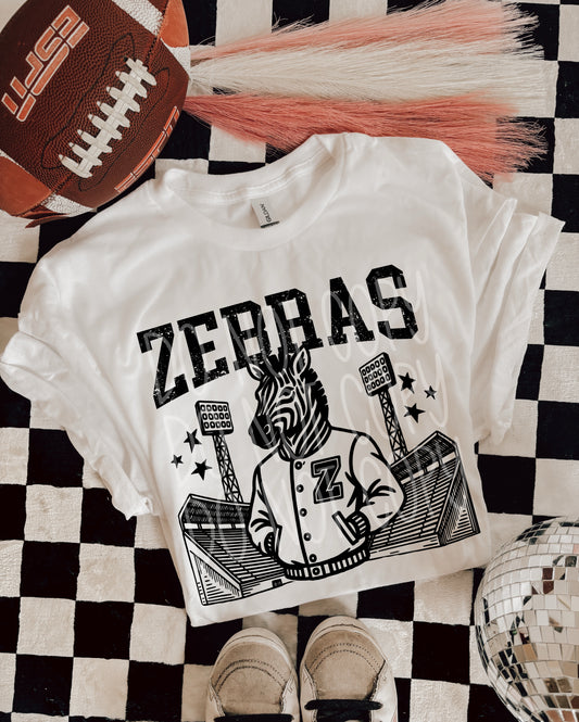 6238- Zebras Letterman varsity mascot * DTF Transfer