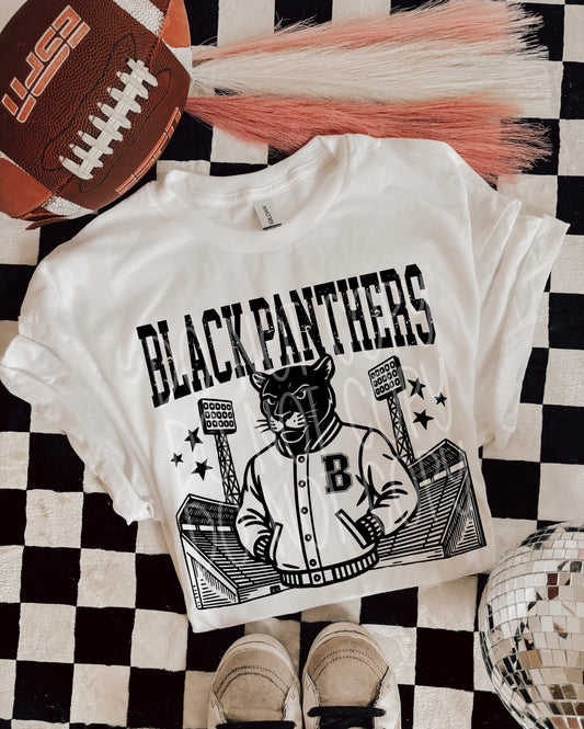 6249- Black Panthers Letterman varsity mascot * DTF Transfer