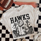 6257 - Hawks Letterman varsity mascot * DTF Transfer