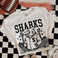 6258 - Sharks Letterman varsity mascot * DTF Transfer