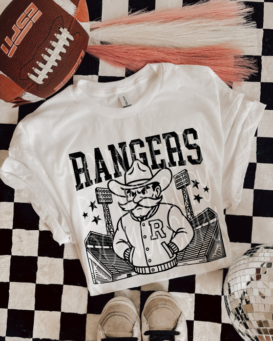 6294 - Rangers Letterman varsity mascot * DTF Transfer