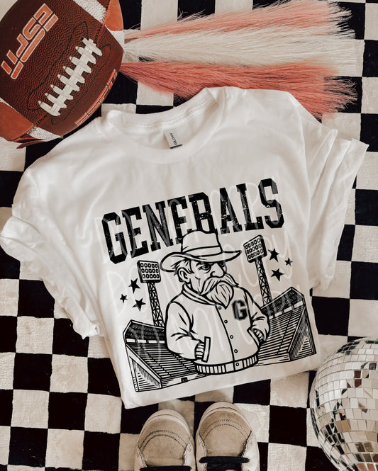 6295 - Generals  Letterman varsity mascot * DTF Transfer