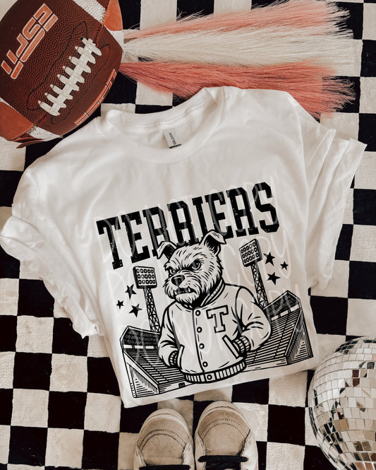 6298 - Terriers Letterman varsity mascot * DTF Transfer