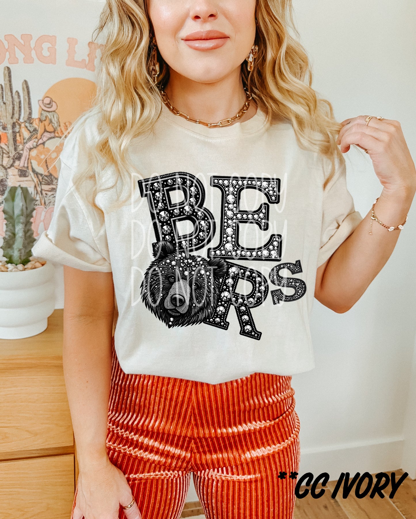 4333 Bears mascot faux rhinestone *DREAM TRANSFER* DTF