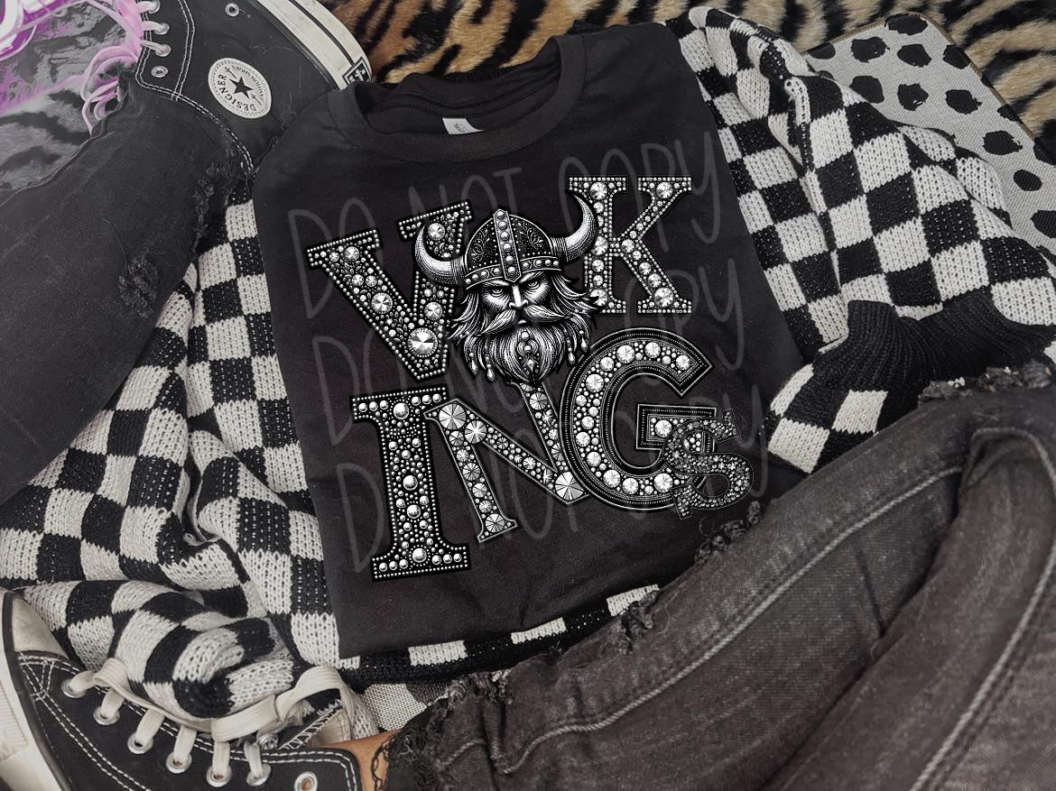 4326 Vikings mascot faux rhinestone *DREAM TRANSFER* DTF