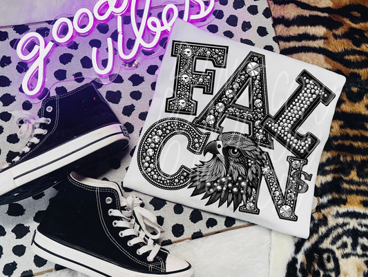 4343 Falcons mascot faux rhinestone *DREAM TRANSFER* DTF