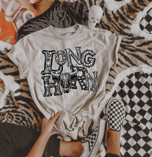 4346 Longhorns mascot faux rhinestone *DREAM TRANSFER* DTF