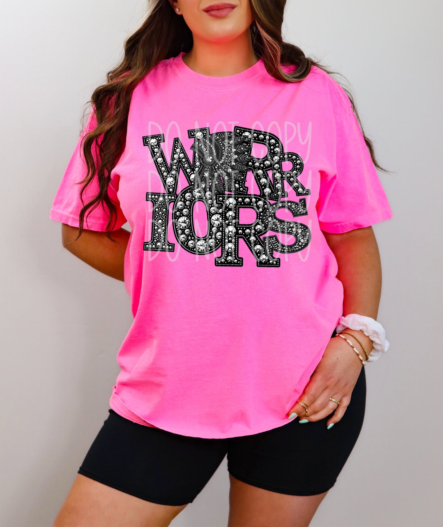 4396 Warriors mascot faux rhinestone  *DREAM TRANSFER* DTF