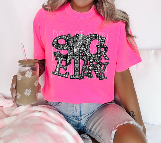 4308 Secretary faux rhinestone *DREAM TRANSFER* DTF