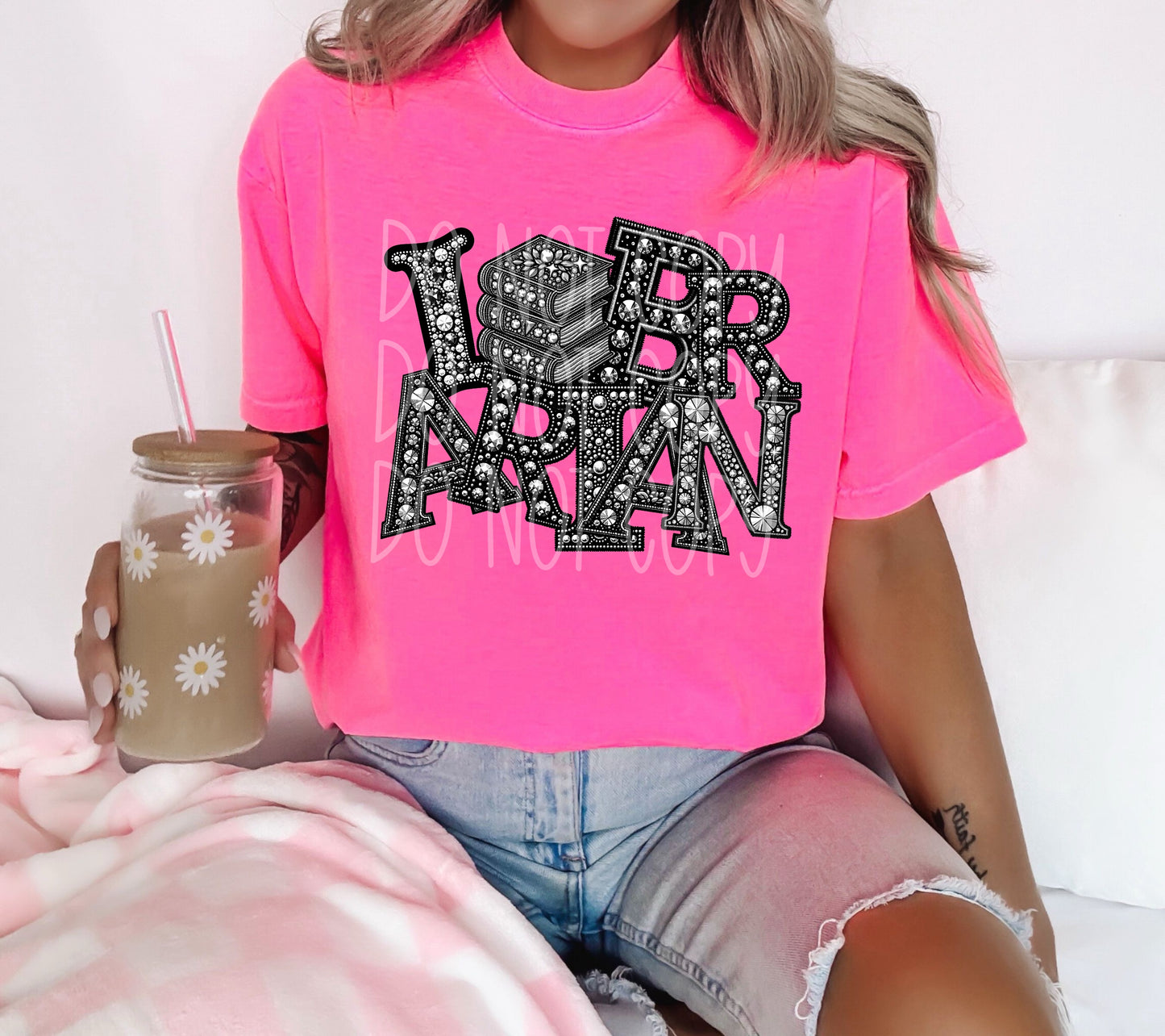 4314 Librarian faux rhinestone *DREAM TRANSFER* DTF