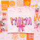 5551 - Mama floral polka dot with bow *DTF