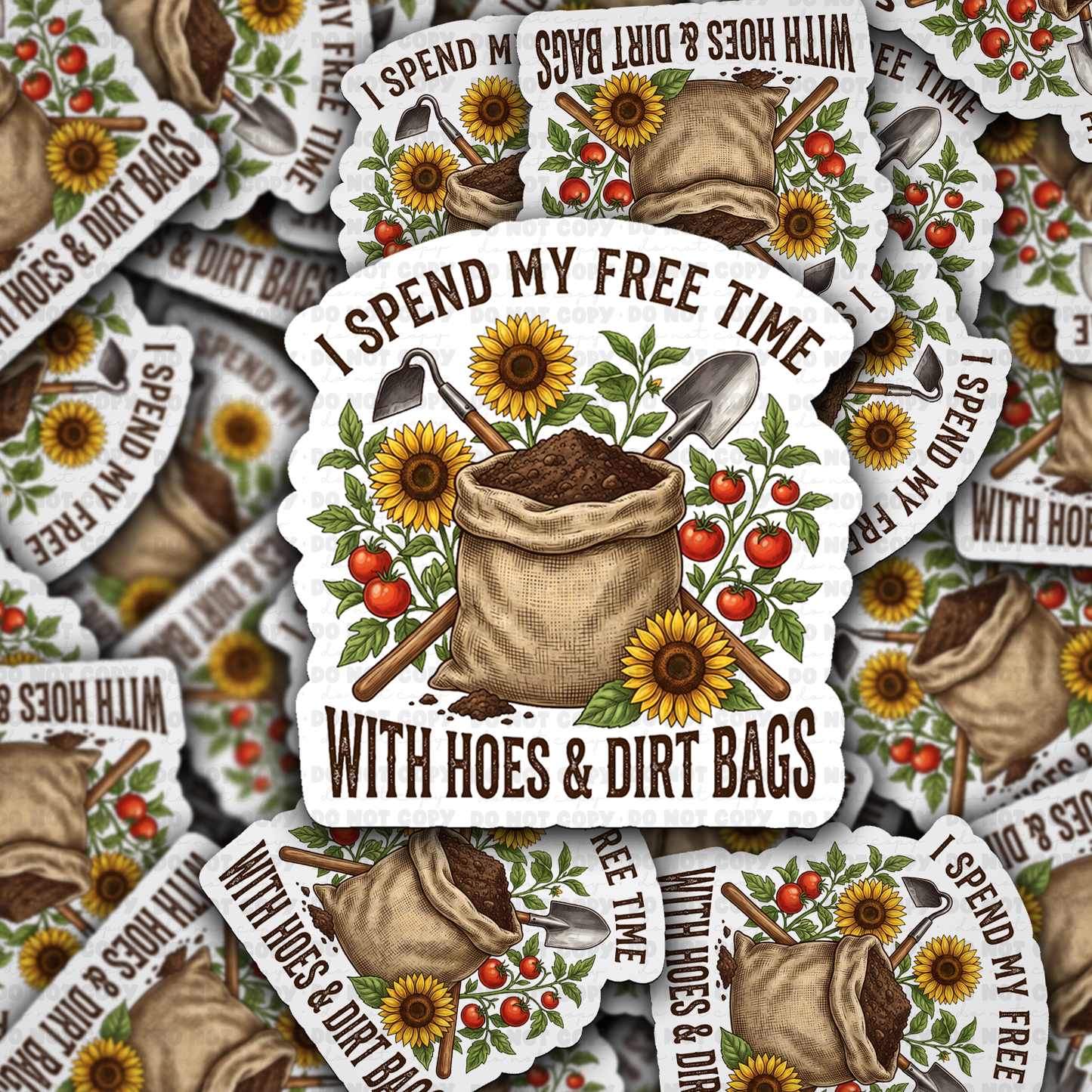 DS 2970 - I spend my free time gardening Die Cut sticker