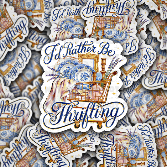 DS 3169 - I'd rather be thrifting Die Cut sticker