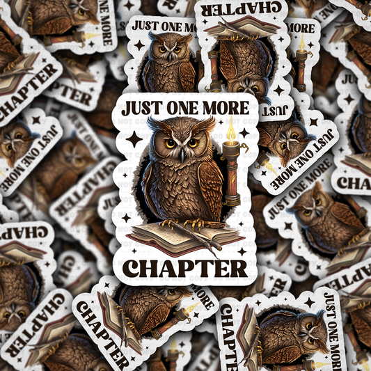 DC 1851 - Just one more chapter owl Die Cut Sticker
