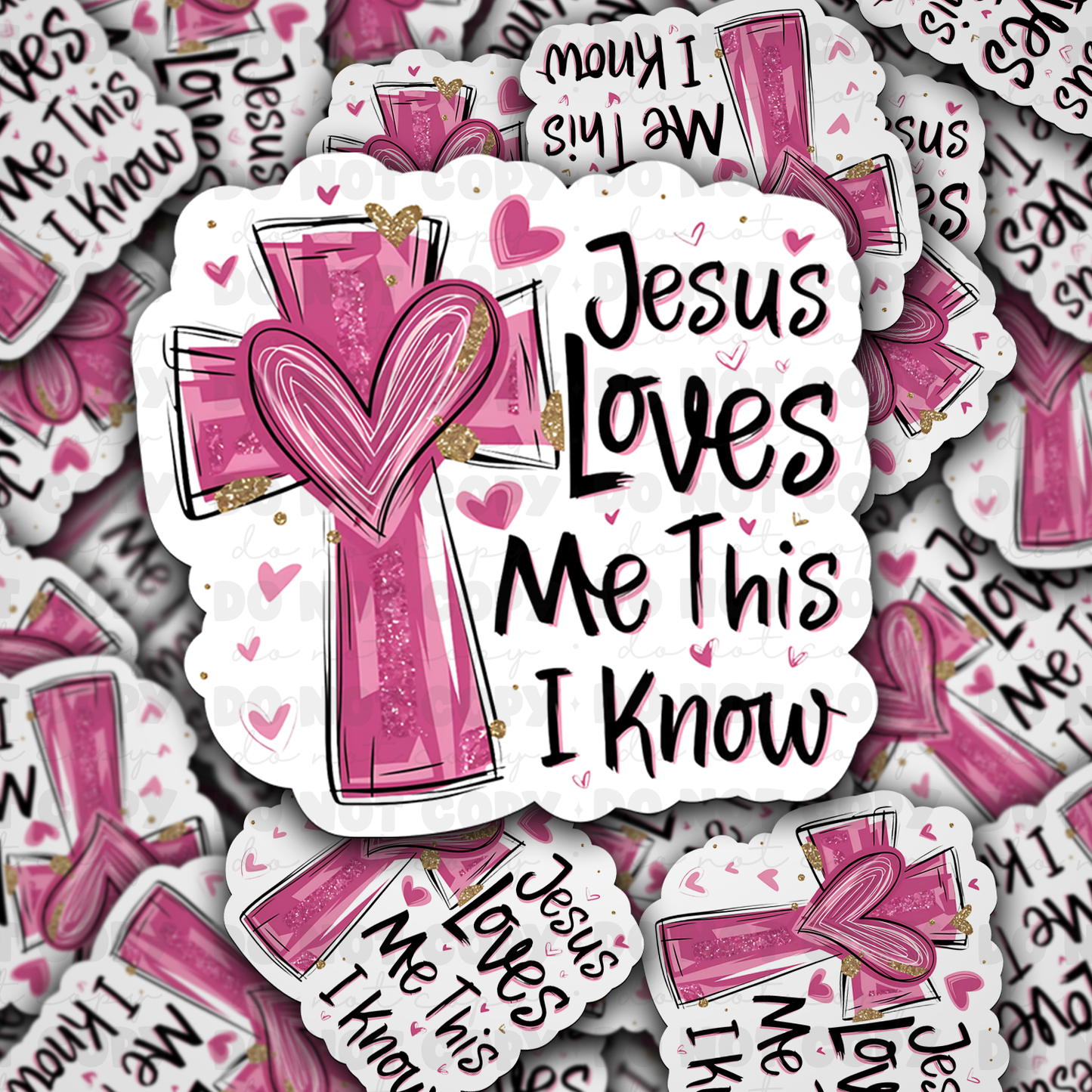 DC 1323 Jesus loves me this I know - die cut sticker
