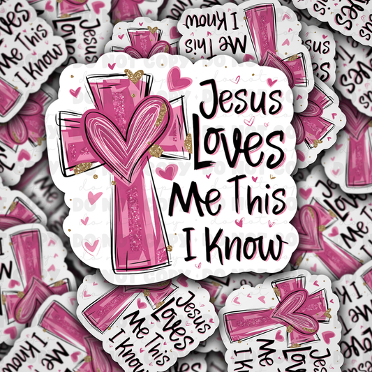 DC 1323 Jesus loves me this I know - die cut sticker