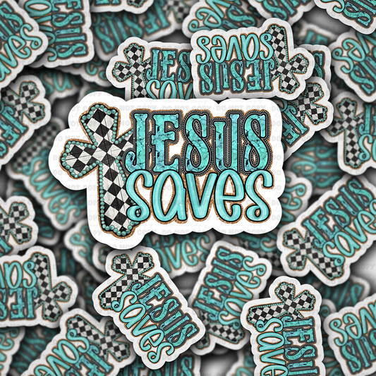 DC 1606 - Jesus saves Die Cut Sticker
