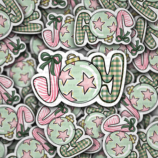 DC 2198 - Joy preppy bow Die Cut Sticker