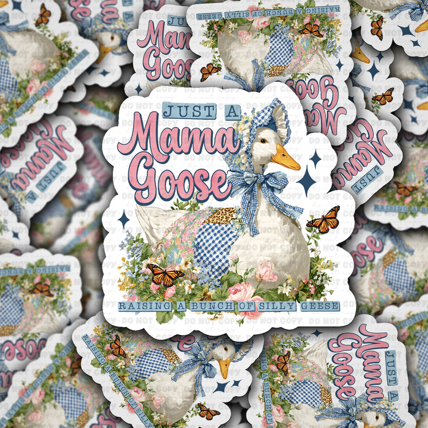 DS 2717 - Just a mama goose raising a bunch of silly geese Die Cut sticker