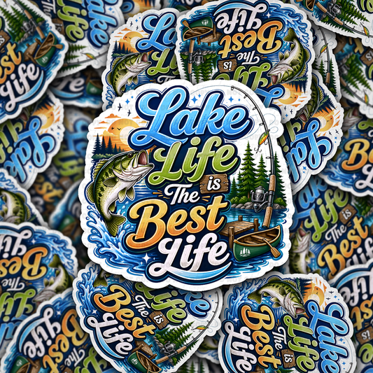 DS 2972 - Lake life fishing Die Cut sticker