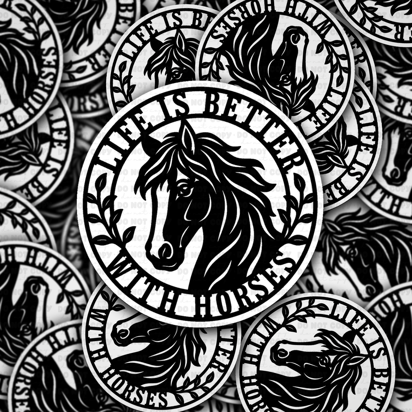 DS 3227 - Life Is Better With Horses Die Cut sticker