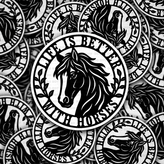 DS 3227 - Life Is Better With Horses Die Cut sticker