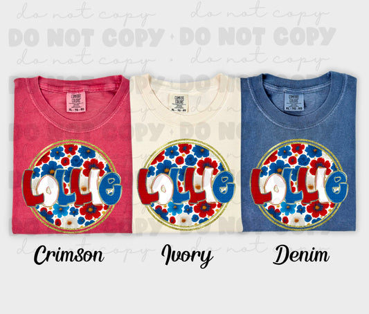 5998 - Lollie floral 4th of July *DTF Transfer