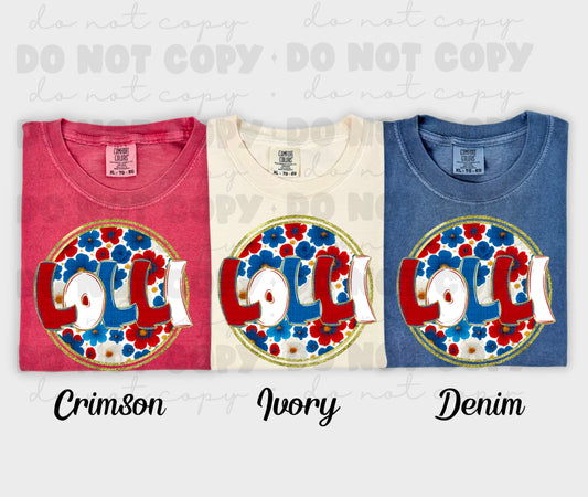 5999 - Lolli floral 4th of July *DTF Transfer