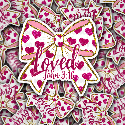 DC 1324 Loved John 3:16 - die cut sticker