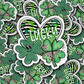 DS - 2623 Lucky shamrock heart St. Patrick's Die Cut sticker