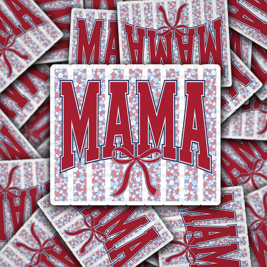 DS 2977 - Mama 4th of July bow Die Cut sticker