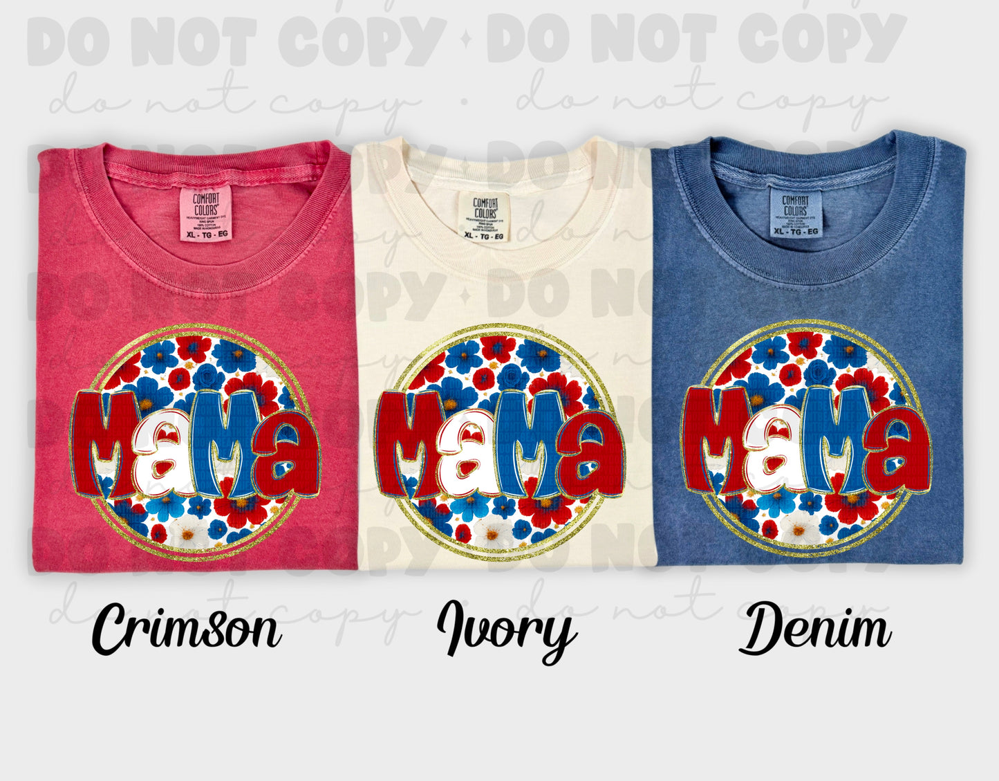 6000 - Mama floral 4th of July *DTF Transfer