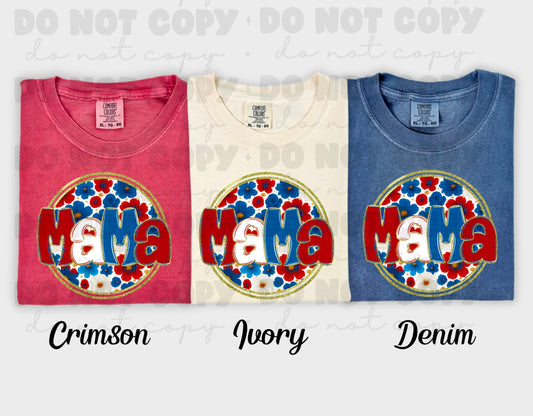 6000 - Mama floral 4th of July *DTF Transfer