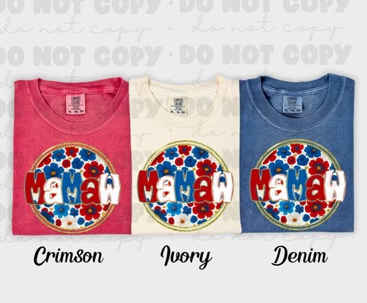 6013 - Mamaw floral 4th of July *DTF Transfer