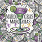 DC 1314 Mardi Gras and Margaritas - die cut sticker