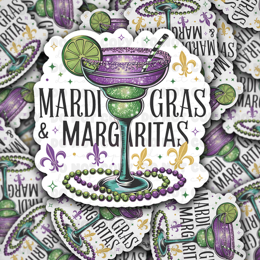 DC 1314 Mardi Gras and Margaritas - die cut sticker