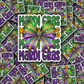 DC 1315 Mardi Gras coquette bow - die cut sticker