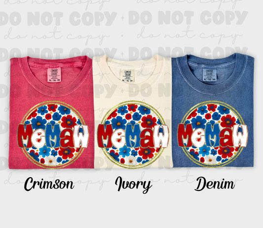 6002 - Memaw floral 4th of July *DTF Transfer