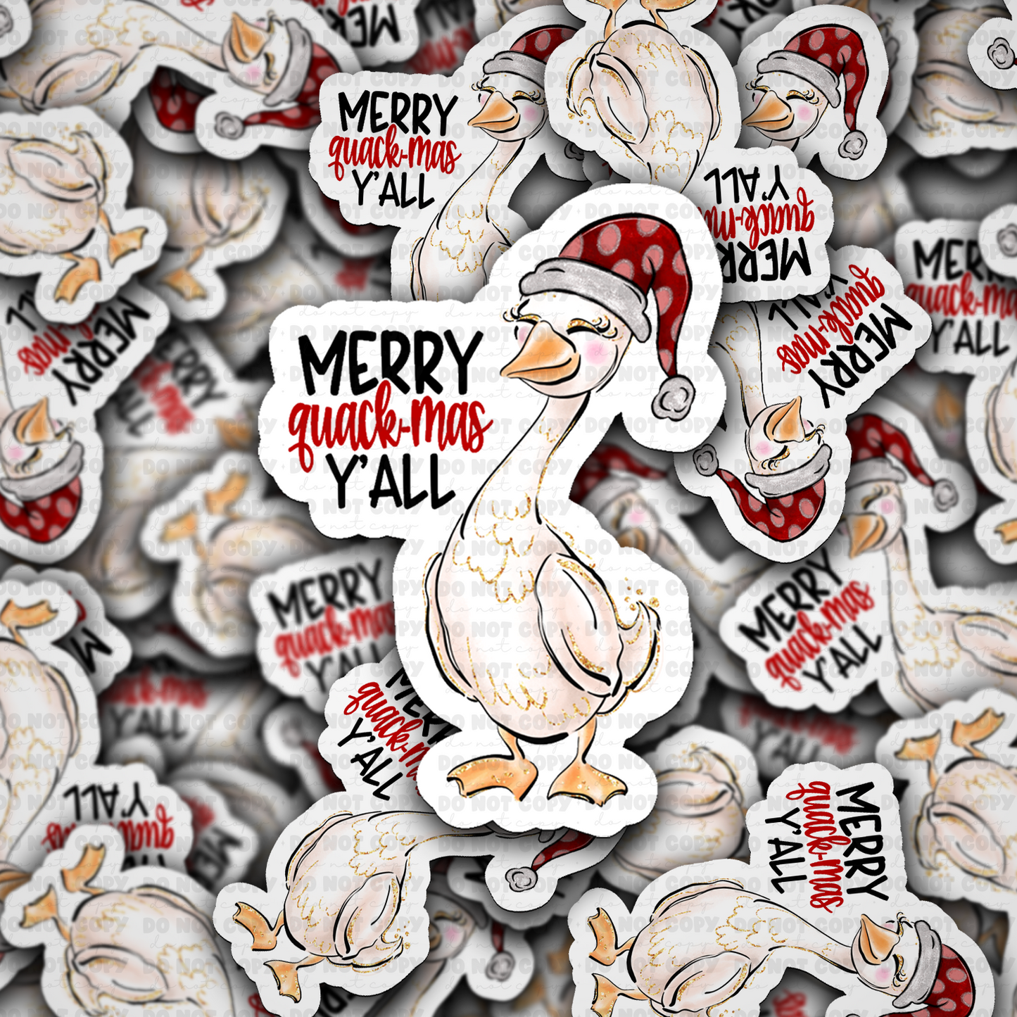 DC 2229 - Merry Quack-mas y'all Die Cut Sticker