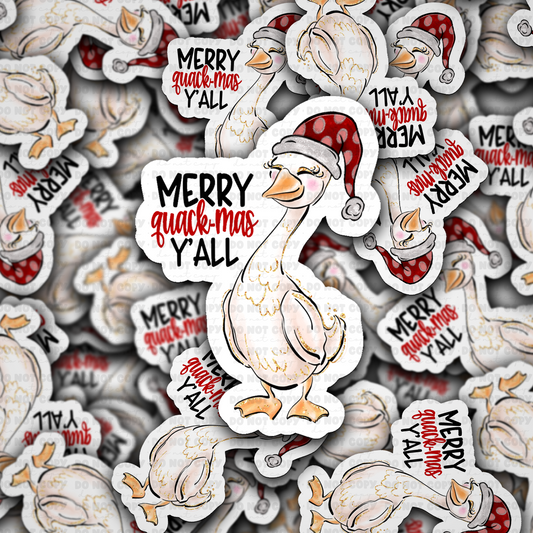 DC 2229 - Merry Quack-mas y'all Die Cut Sticker