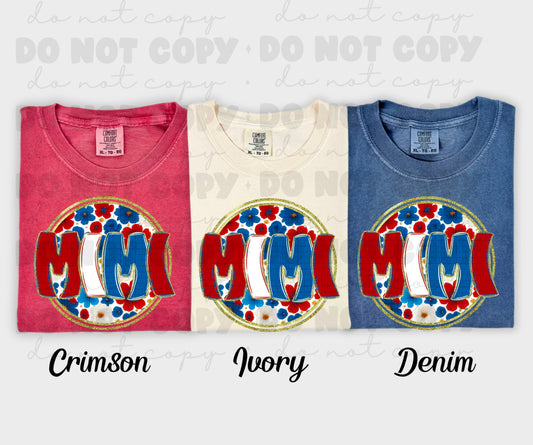 6004 - Mimi floral 4th of July *DTF Transfer