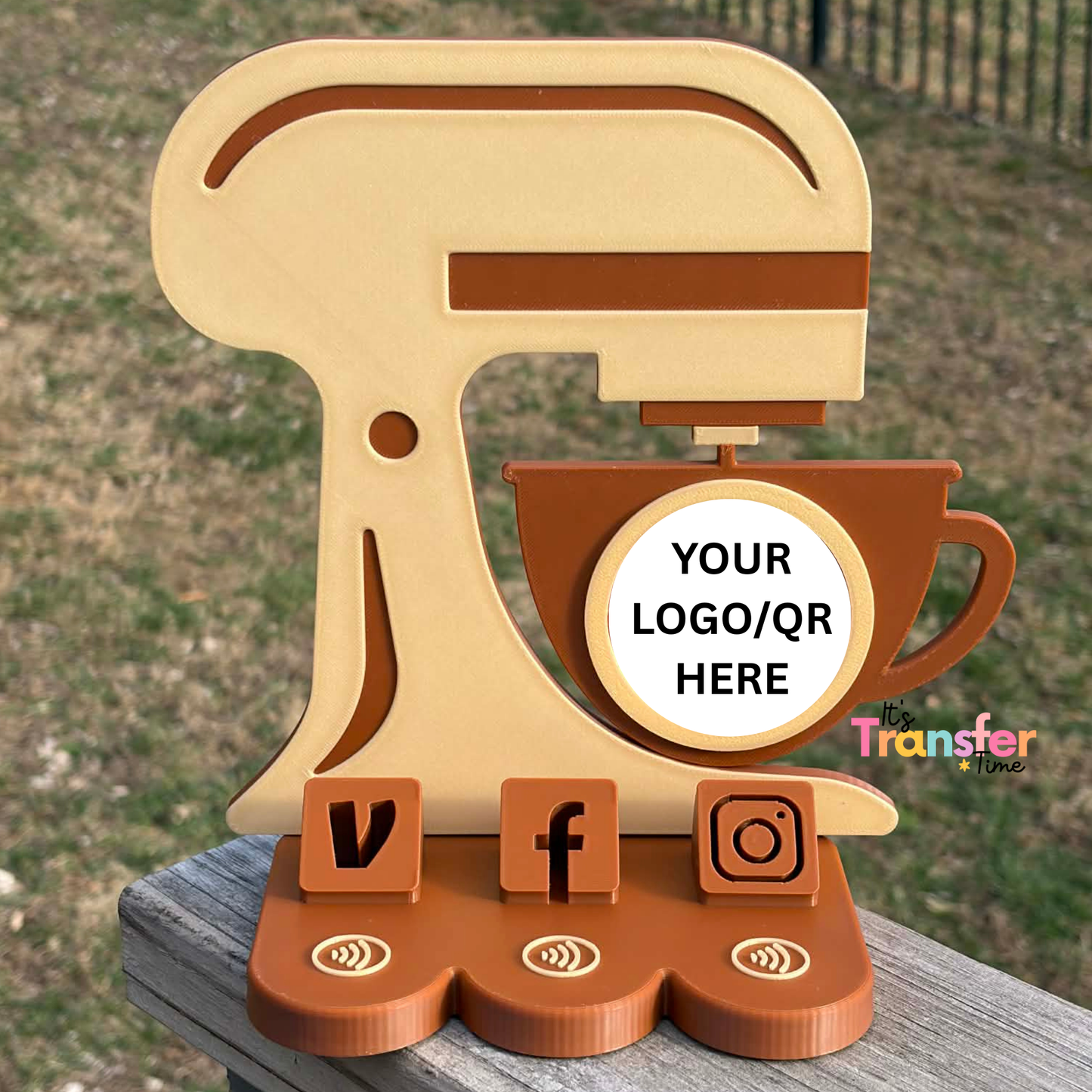 Mixer Cake Baking Bakery Social Media and Payment Stand - Tap to go to Business Info *Custom to fit your brand*