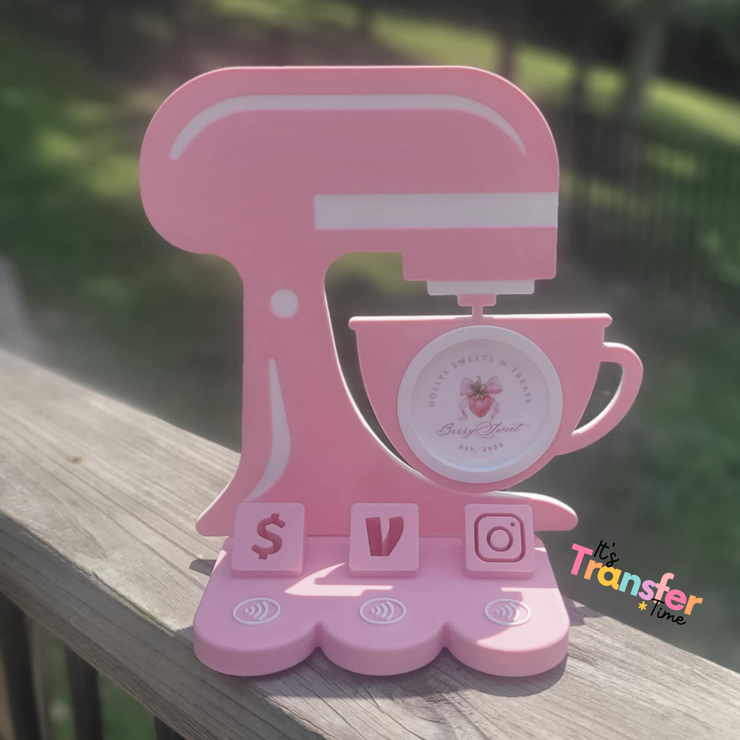 Mixer Cake Baking Bakery Social Media and Payment Stand - Tap to go to Business Info *Custom to fit your brand*