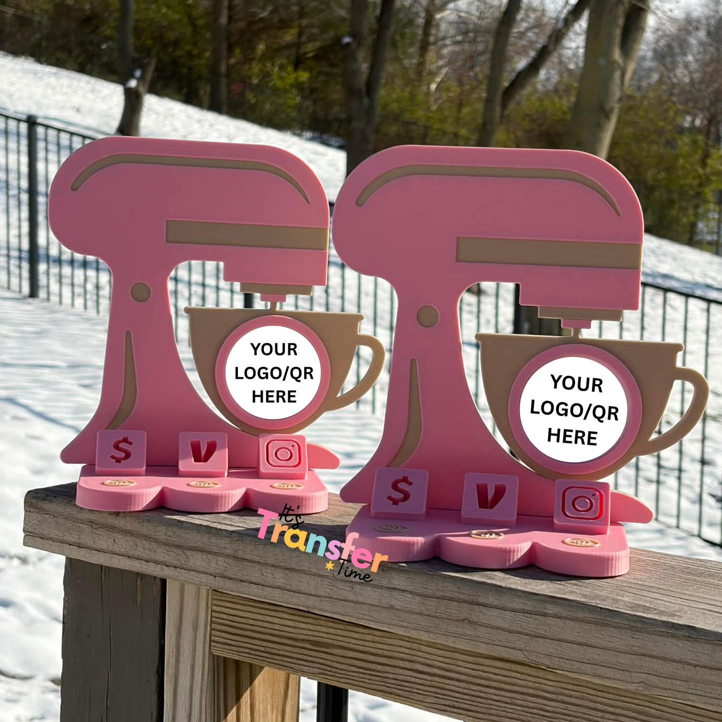 Custom Food Set 2 Social Media and Payment Stand - Tap to go to Business Info *Custom to fit your brand*