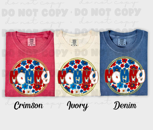 5996 - Mommy floral 4th of July *DTF Transfer