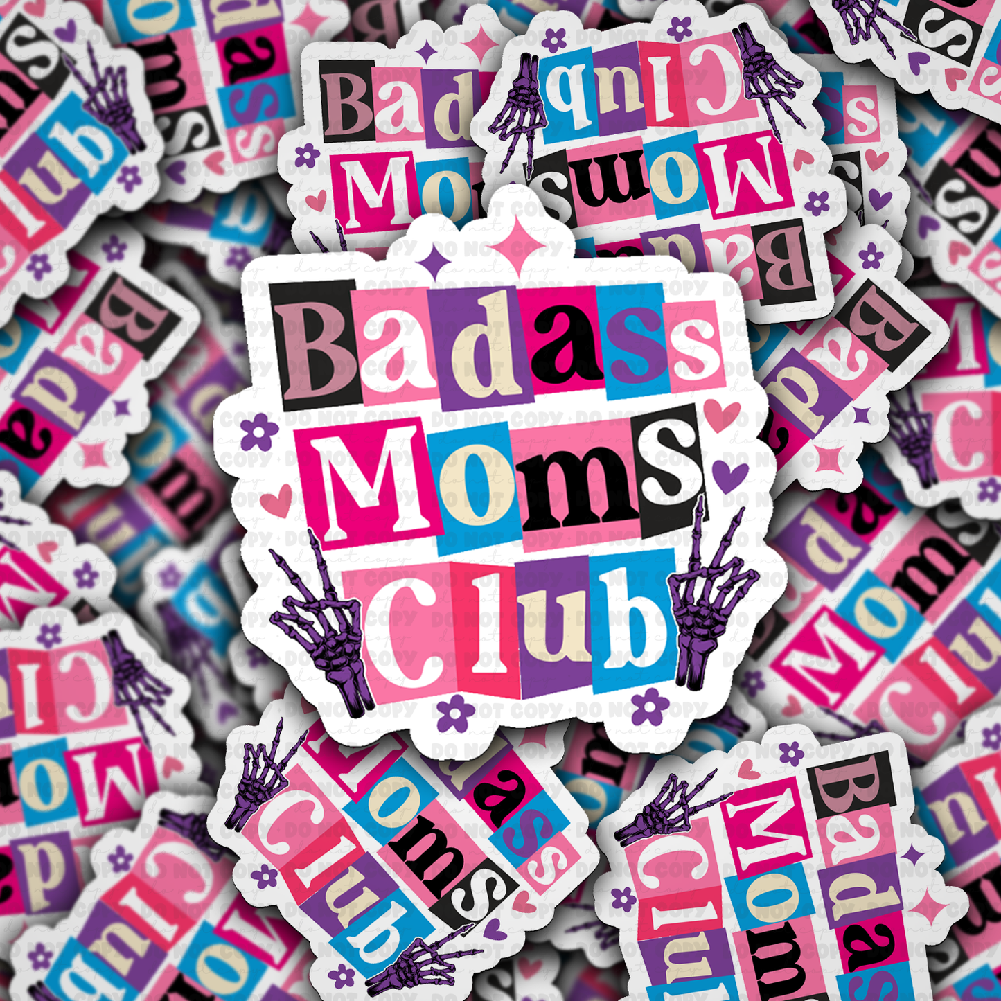 DS 2844 - Badass moms club Die Cut sticker