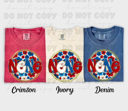 6006 - Nene floral 4th of July *DTF Transfer