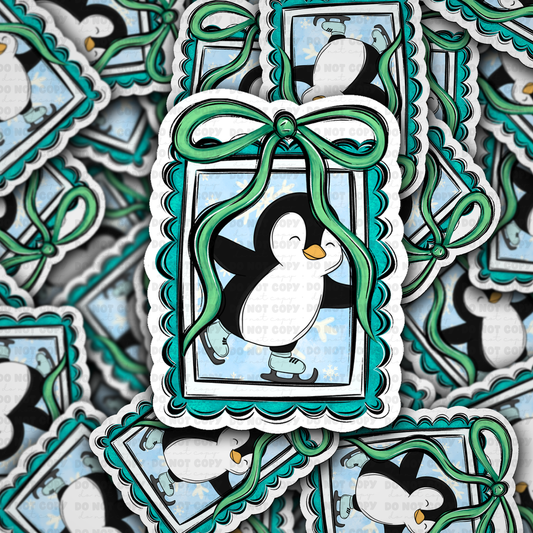 DC 2326 - Penguin with bow Die Cut Sticker
