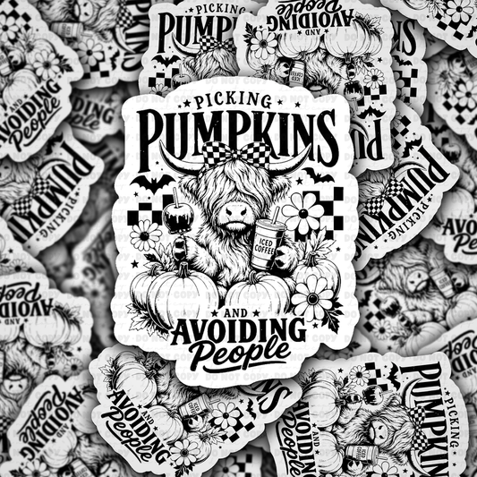 DS 3188 - Picking Pumpkins Die Cut sticker